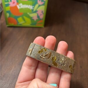 Vintage Silver and Gold Floral Bracelet